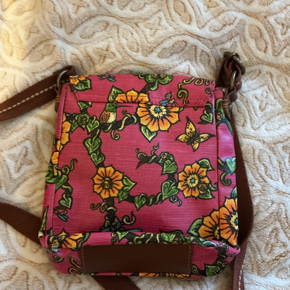 Sakroots Floral Crossbody Bag in Raspberry - Picture 5 of 5